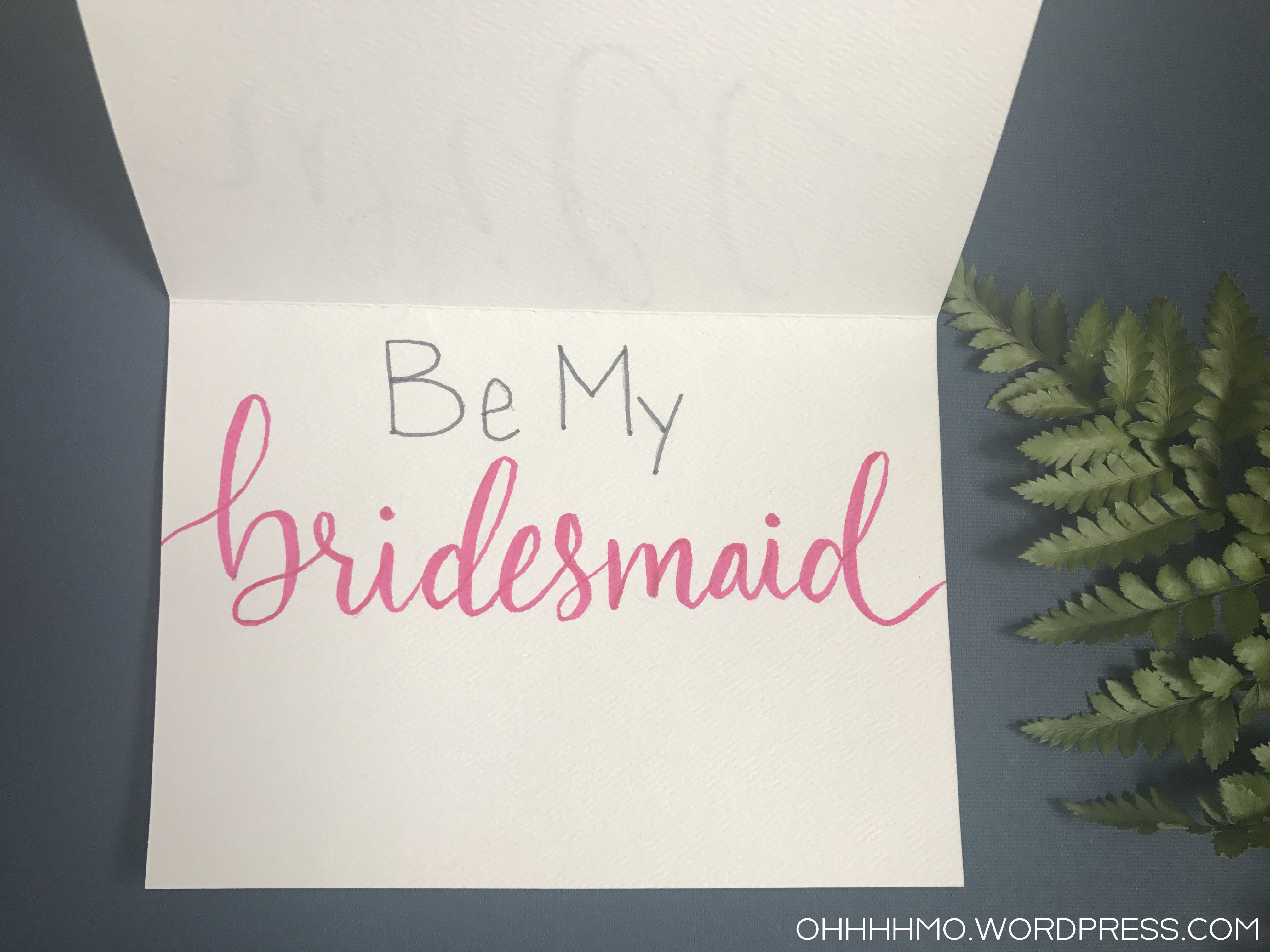 bridesmaid card inside